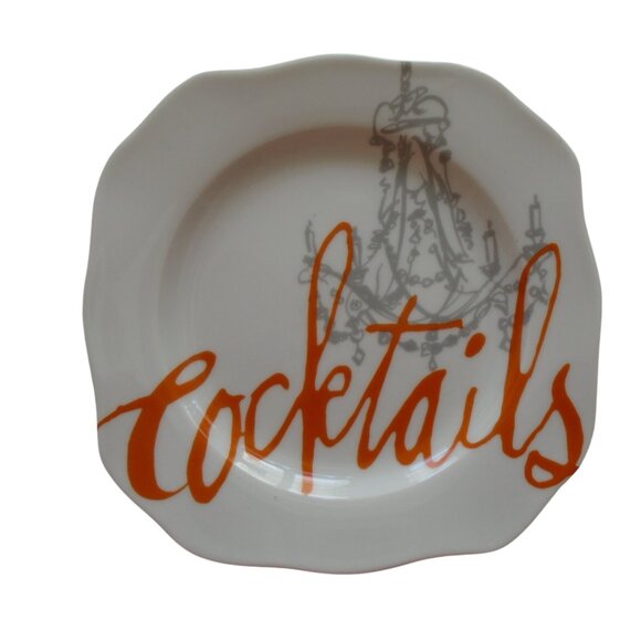 Rosanna Appetizer Canape Square Plates Set of 4 Chandelier Cocktails Design - Picture 2 of 7